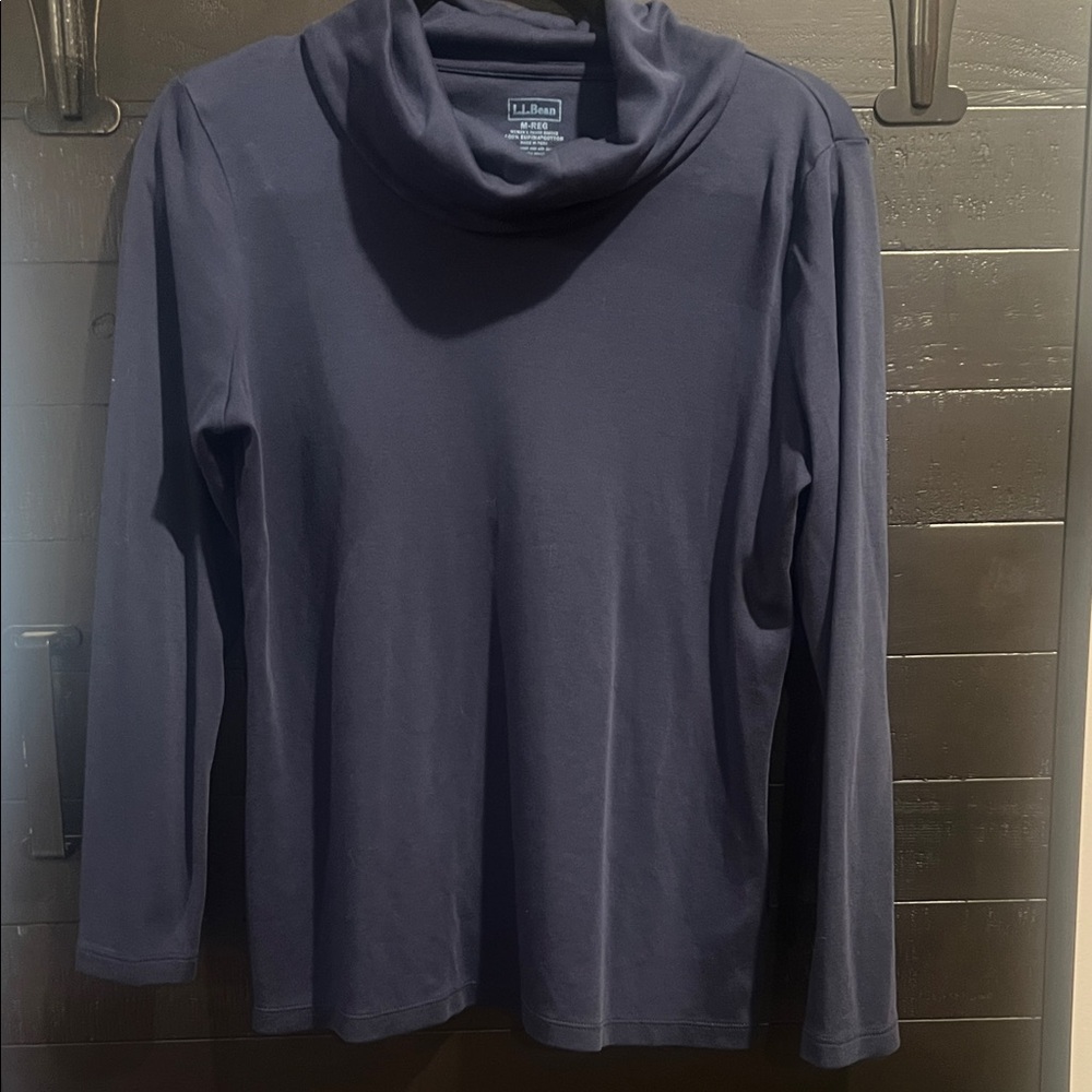 L.L. Bean Deep Blue Cowl Neck Shirt